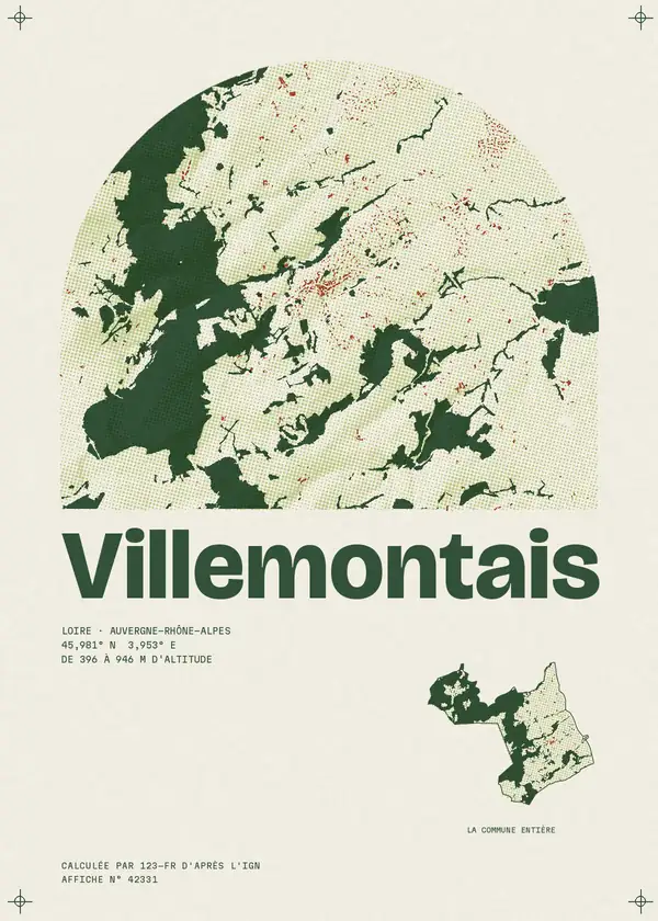 Affiche de Villemontais, calculée par 123-fr d'après l'IGN