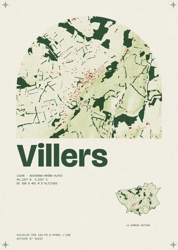 Affiche de Villers, calculée par 123-fr d'après l'IGN