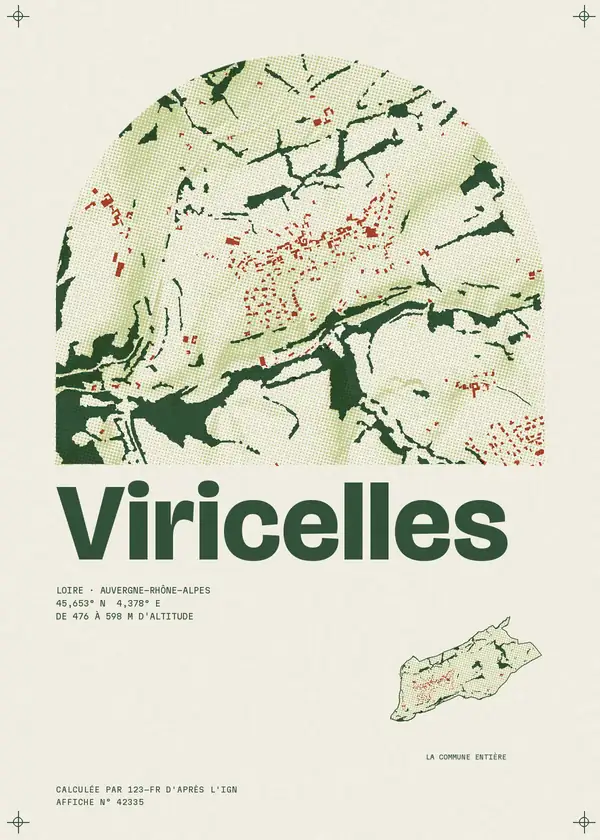 Affiche de Viricelles, calculée par 123-fr d'après l'IGN