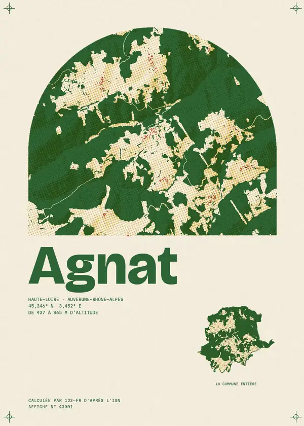 Affiche de Agnat, calculée par 123-fr d'après l'IGN