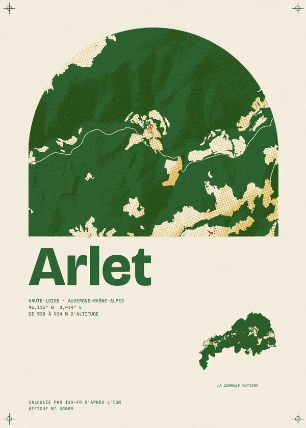 Affiche de Arlet, calculée par 123-fr d'après l'IGN