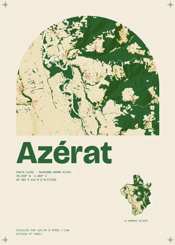 Affiche de Azérat, calculée par 123-fr d'après l'IGN