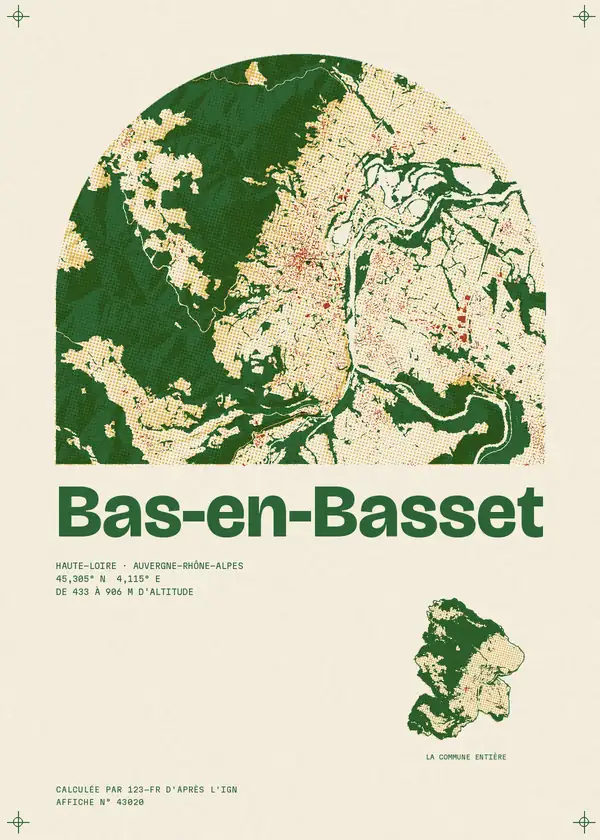 Affiche de Bas-en-Basset, calculée par 123-fr d'après l'IGN
