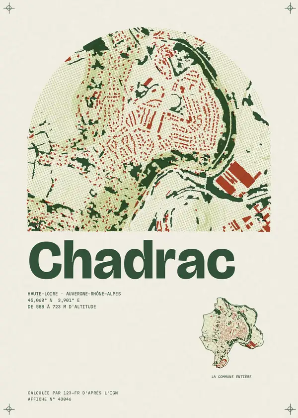 Affiche de Chadrac, calculée par 123-fr d'après l'IGN