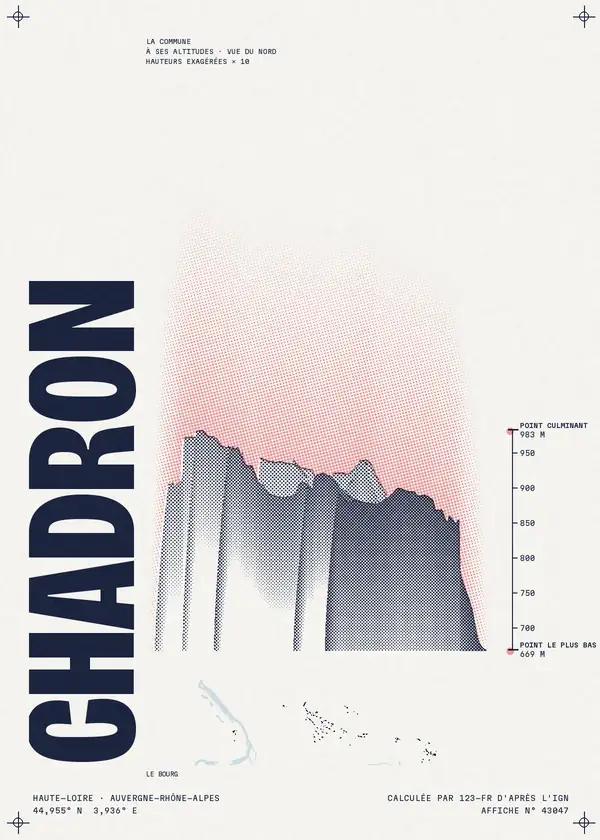 Affiche de Chadron, calculée par 123-fr d'après l'IGN