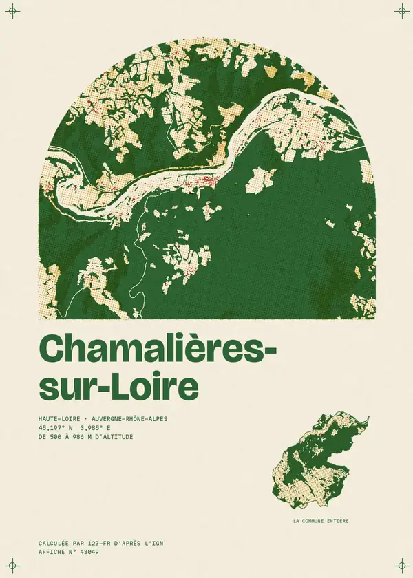 Affiche de Chamalières-sur-Loire, calculée par 123-fr d'après l'IGN