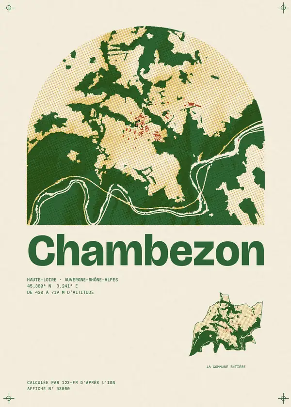 Affiche de Chambezon, calculée par 123-fr d'après l'IGN