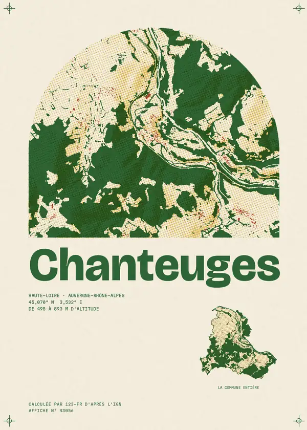 Affiche de Chanteuges, calculée par 123-fr d'après l'IGN