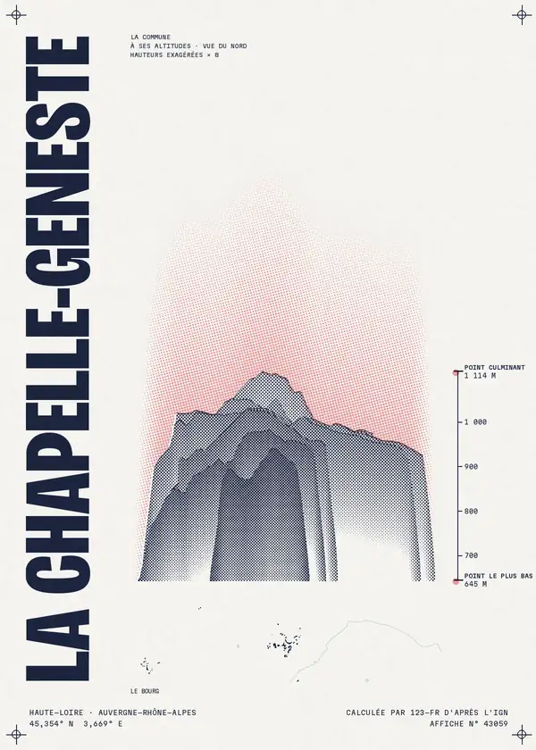 Affiche de La Chapelle-Geneste, calculée par 123-fr d'après l'IGN