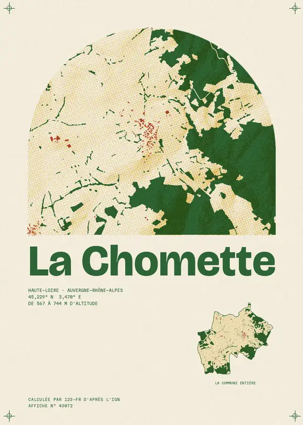 Affiche de La Chomette, calculée par 123-fr d'après l'IGN