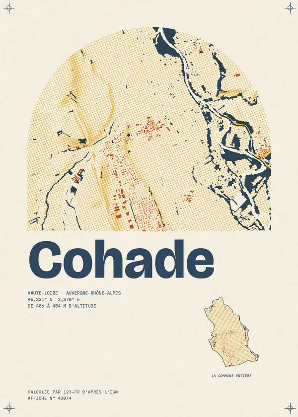 Affiche de Cohade, calculée par 123-fr d'après l'IGN