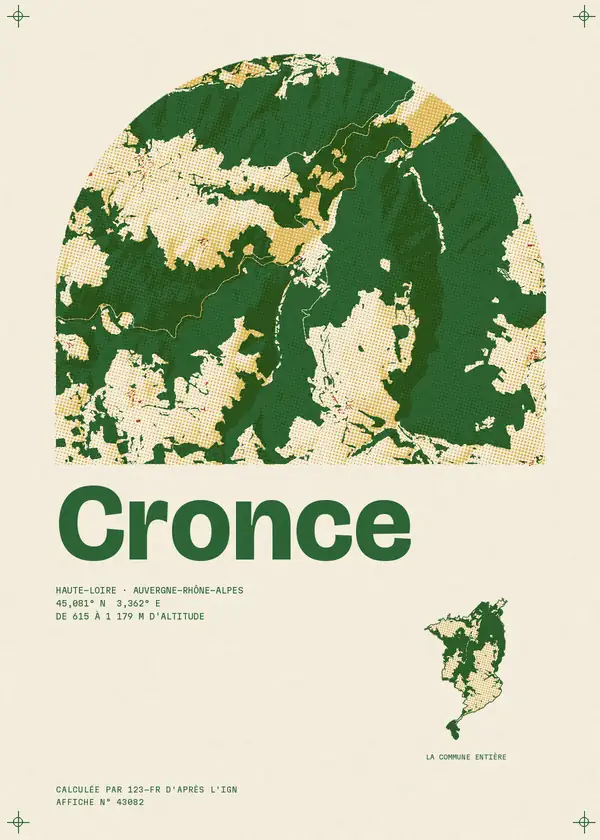 Affiche de Cronce, calculée par 123-fr d'après l'IGN