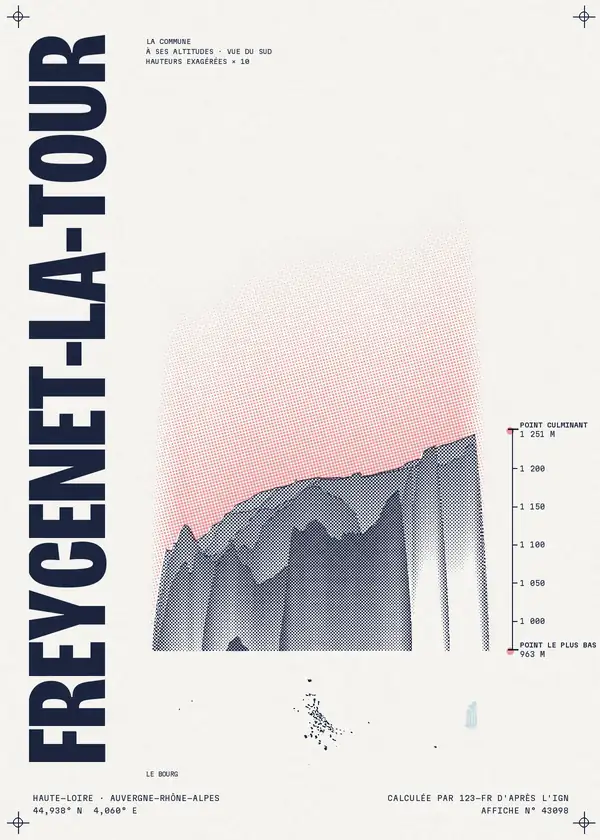 Affiche de Freycenet-la-Tour, calculée par 123-fr d'après l'IGN