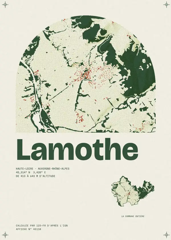 Affiche de Lamothe, calculée par 123-fr d'après l'IGN