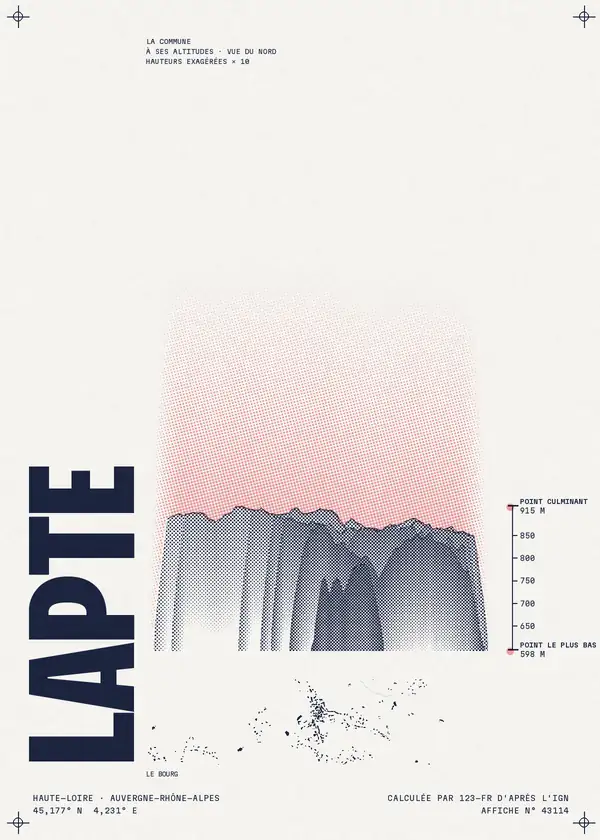 Affiche de Lapte, calculée par 123-fr d'après l'IGN