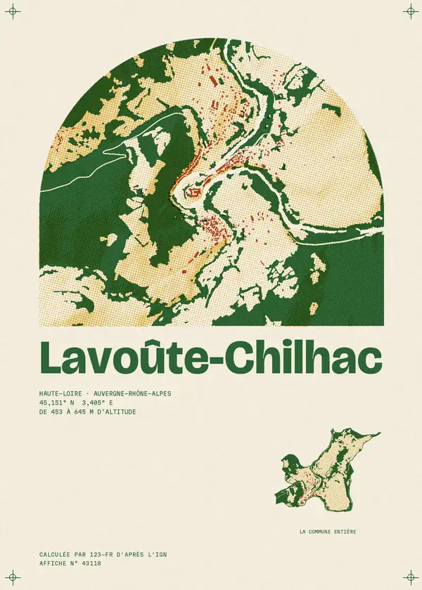 Affiche de Lavoûte-Chilhac, calculée par 123-fr d'après l'IGN