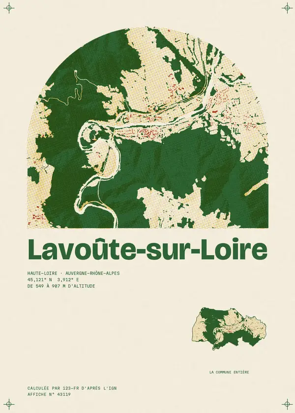 Affiche de Lavoûte-sur-Loire, calculée par 123-fr d'après l'IGN