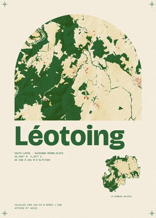 Affiche de Léotoing, calculée par 123-fr d'après l'IGN