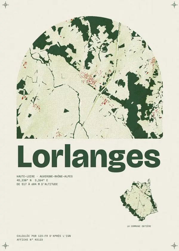 Affiche de Lorlanges, calculée par 123-fr d'après l'IGN