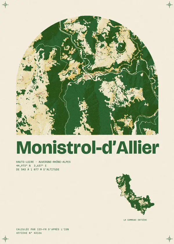 Affiche de Monistrol-d'Allier, calculée par 123-fr d'après l'IGN