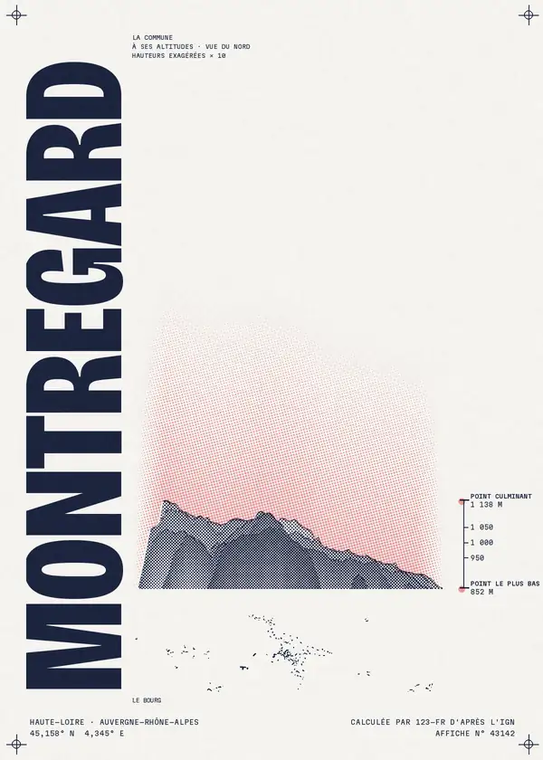 Affiche de Montregard, calculée par 123-fr d'après l'IGN