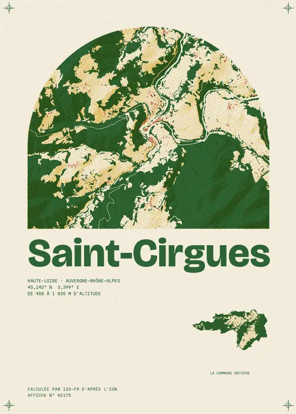 Affiche de Saint-Cirgues, calculée par 123-fr d'après l'IGN