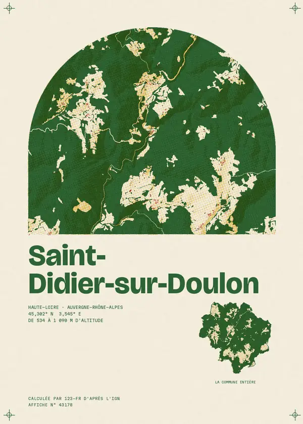 Affiche de Saint-Didier-sur-Doulon, calculée par 123-fr d'après l'IGN