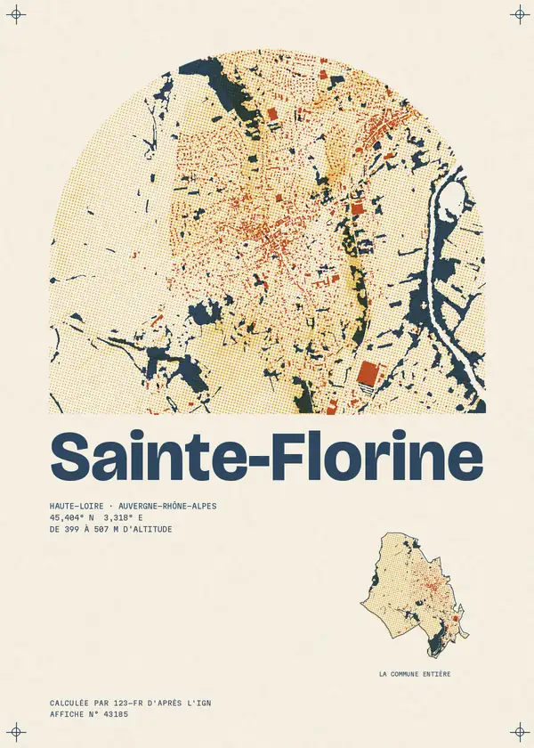Affiche de Sainte-Florine, calculée par 123-fr d'après l'IGN