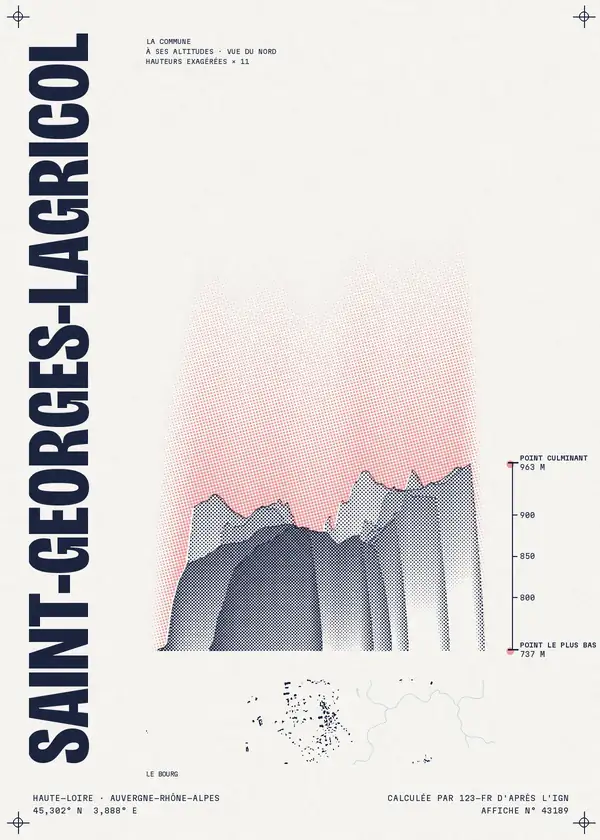Affiche de Saint-Georges-Lagricol, calculée par 123-fr d'après l'IGN