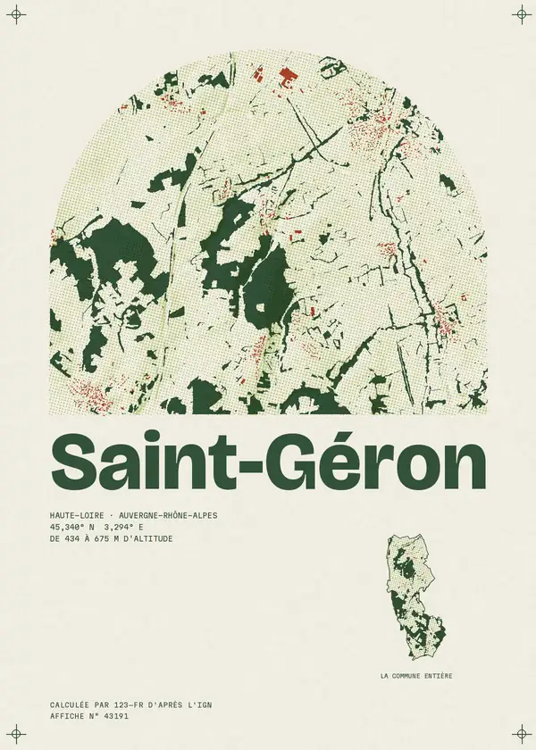 Affiche de Saint-Géron, calculée par 123-fr d'après l'IGN