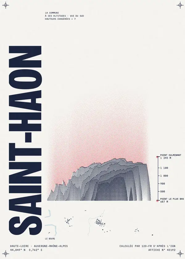 Affiche de Saint-Haon, calculée par 123-fr d'après l'IGN