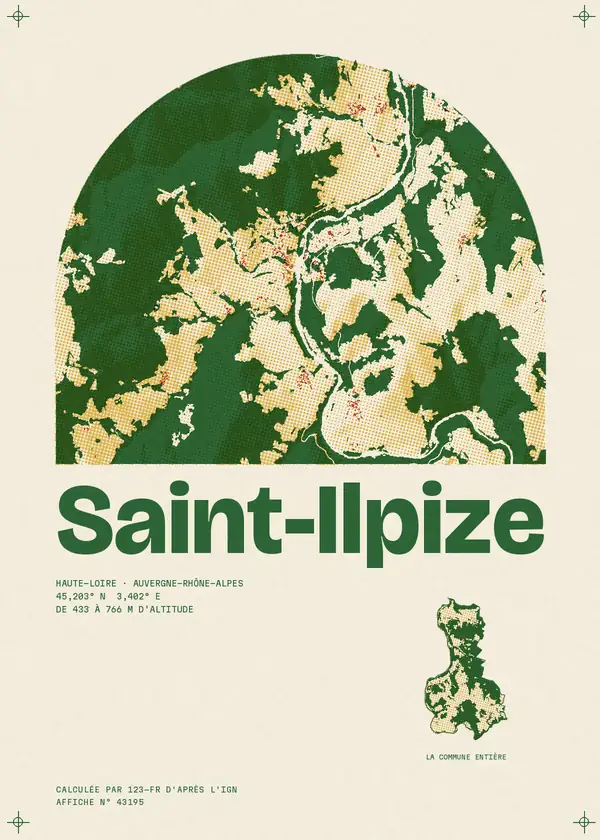 Affiche de Saint-Ilpize, calculée par 123-fr d'après l'IGN
