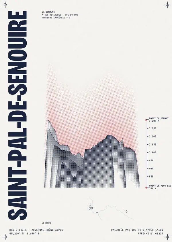 Affiche de Saint-Pal-de-Senouire, calculée par 123-fr d'après l'IGN