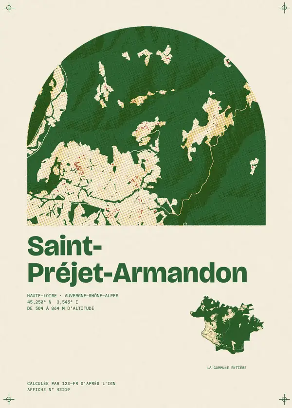 Affiche de Saint-Préjet-Armandon, calculée par 123-fr d'après l'IGN