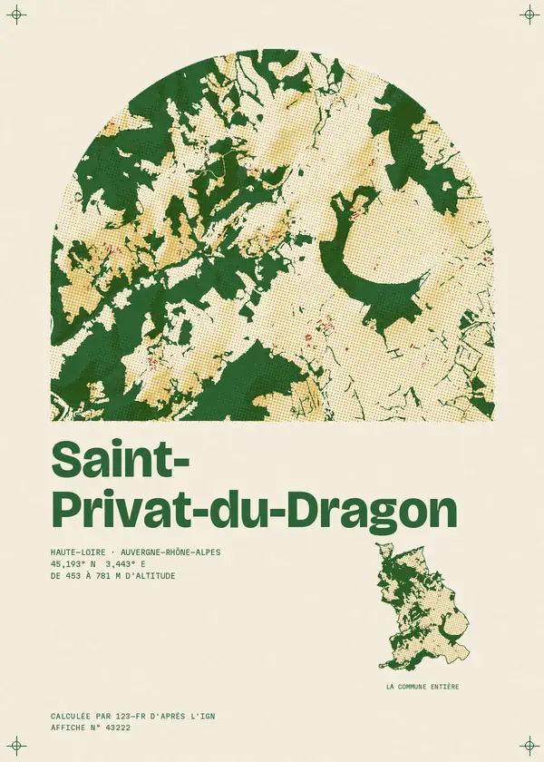 Affiche de Saint-Privat-du-Dragon, calculée par 123-fr d'après l'IGN