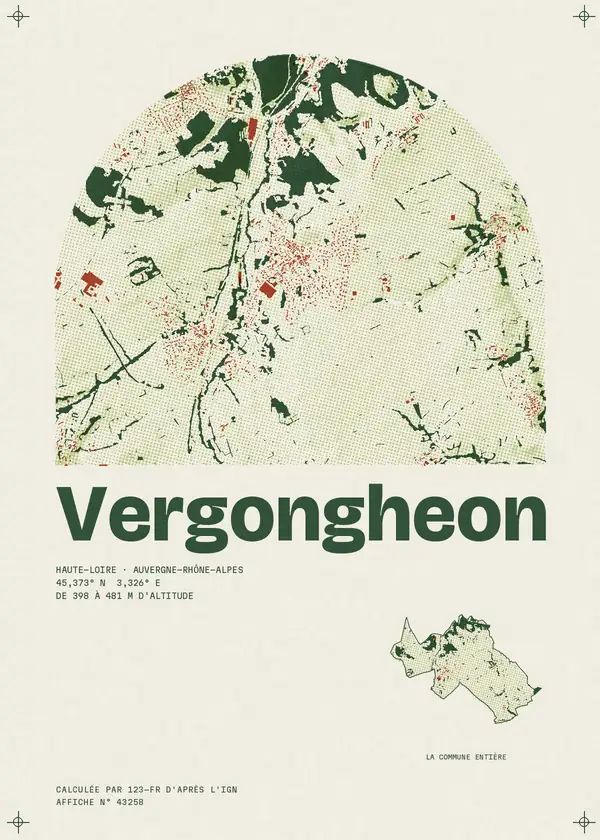 Affiche de Vergongheon, calculée par 123-fr d'après l'IGN