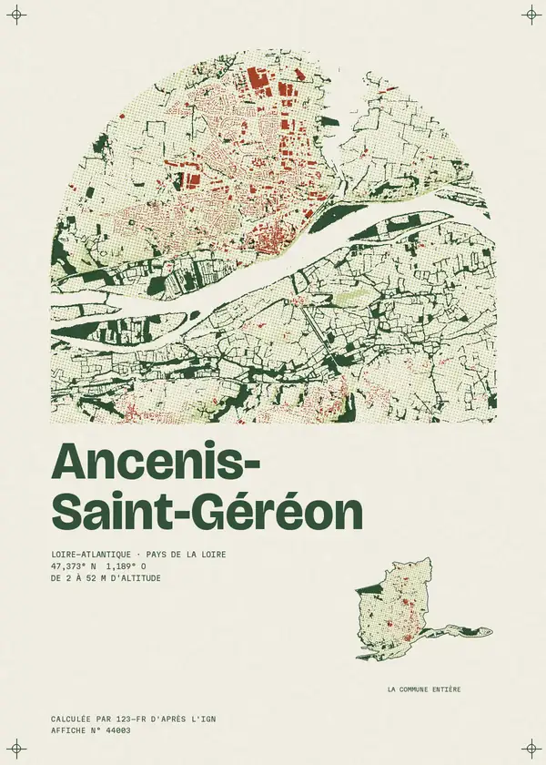 Affiche de Ancenis-Saint-Géréon, calculée par 123-fr d'après l'IGN