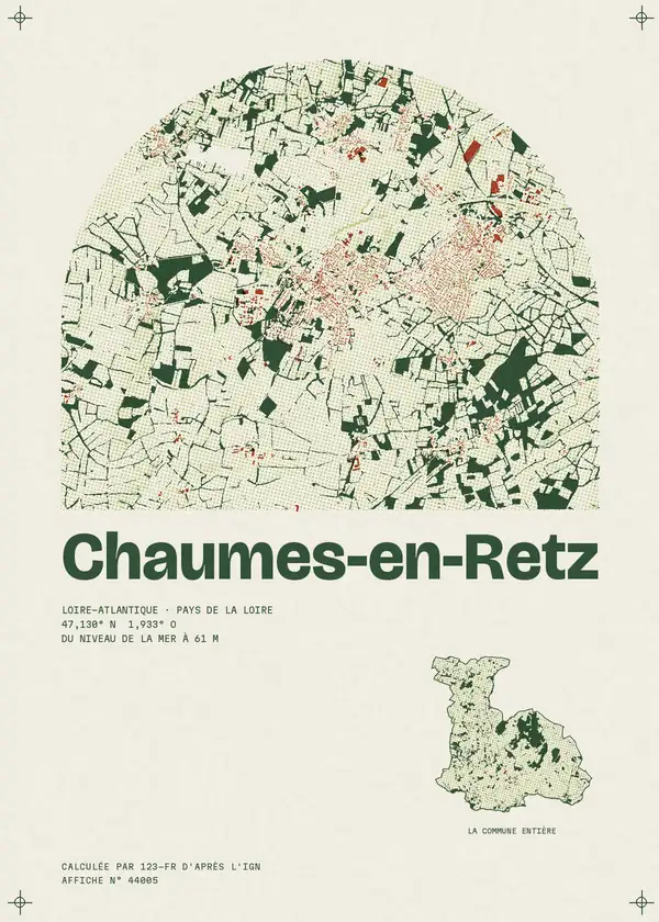Affiche de Chaumes-en-Retz, calculée par 123-fr d'après l'IGN