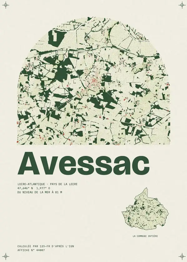 Affiche de Avessac, calculée par 123-fr d'après l'IGN