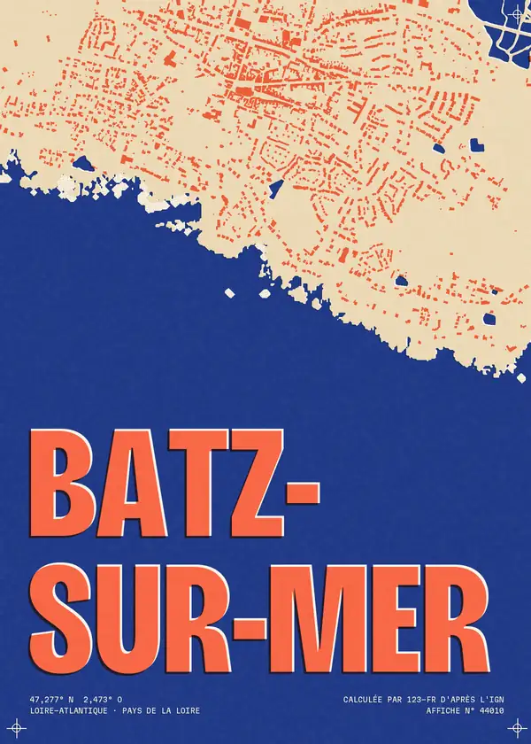 Affiche de Batz-sur-Mer, calculée par 123-fr d'après l'IGN