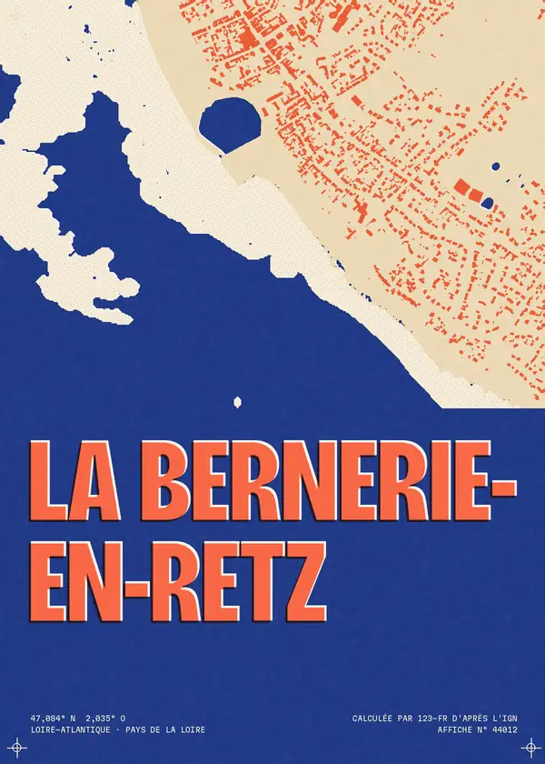 Affiche de La Bernerie-en-Retz, calculée par 123-fr d'après l'IGN