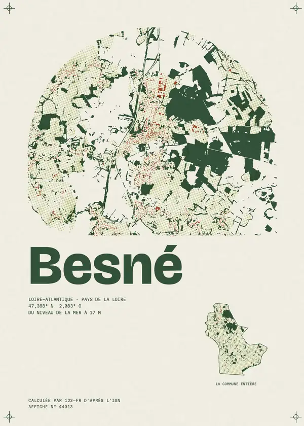 Affiche de Besné, calculée par 123-fr d'après l'IGN