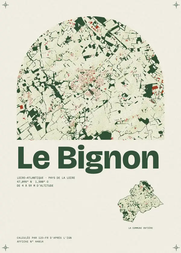 Affiche de Le Bignon, calculée par 123-fr d'après l'IGN