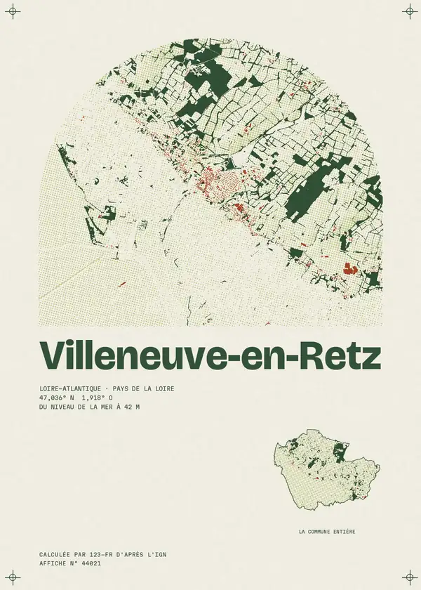 Affiche de Villeneuve-en-Retz, calculée par 123-fr d'après l'IGN