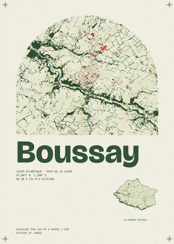 Affiche de Boussay, calculée par 123-fr d'après l'IGN