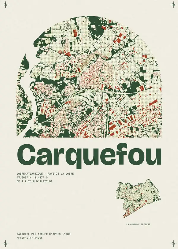 Affiche de Carquefou, calculée par 123-fr d'après l'IGN