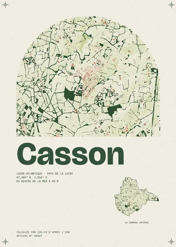Affiche de Casson, calculée par 123-fr d'après l'IGN