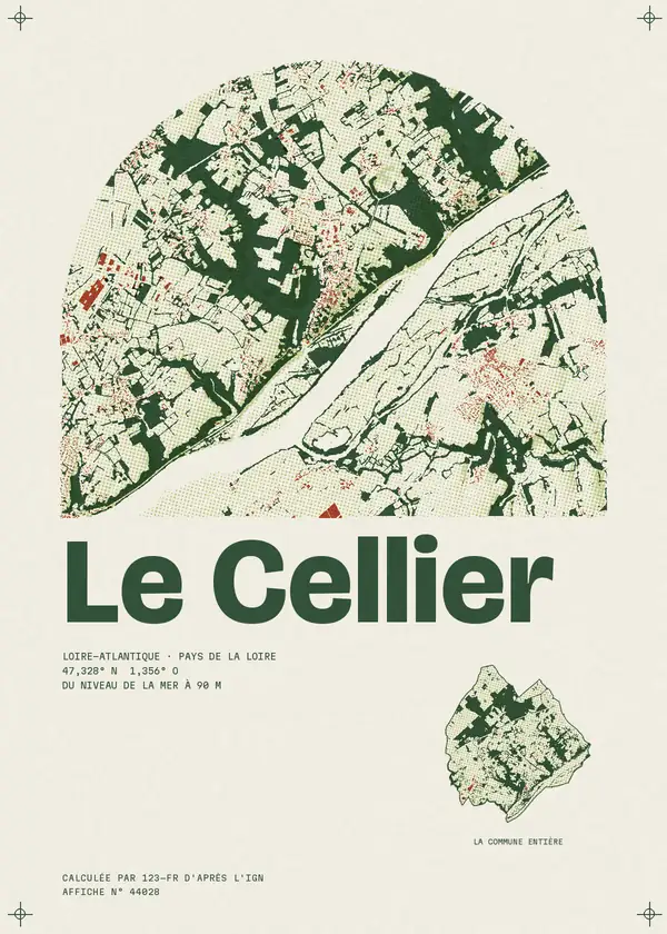 Affiche de Le Cellier, calculée par 123-fr d'après l'IGN