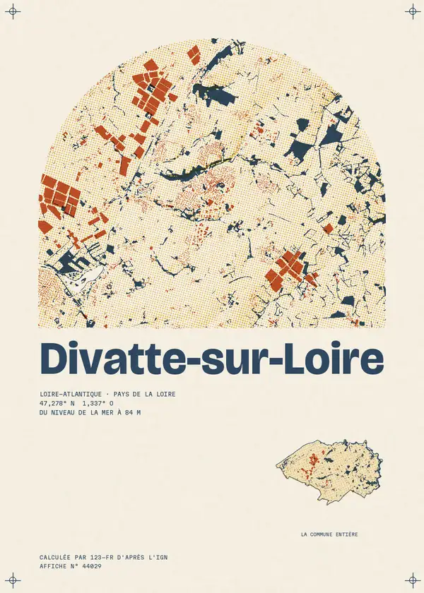 Affiche de Divatte-sur-Loire, calculée par 123-fr d'après l'IGN