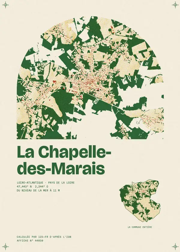 Affiche de La Chapelle-des-Marais, calculée par 123-fr d'après l'IGN